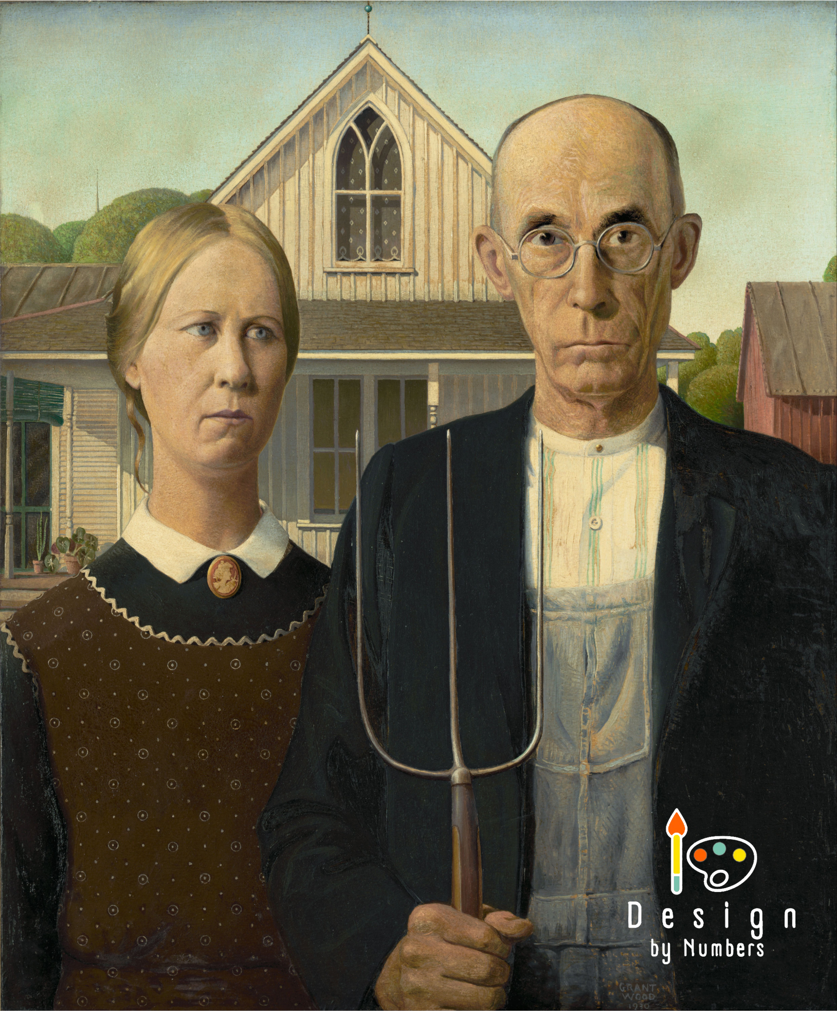 American Gothic- Grant Wood- Paint by Numbers