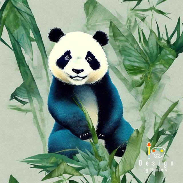 Bamboo Panda- Paint By Numbers