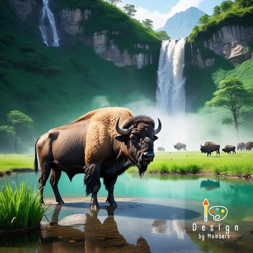 Buffalo Meadow- Paint By Numbers