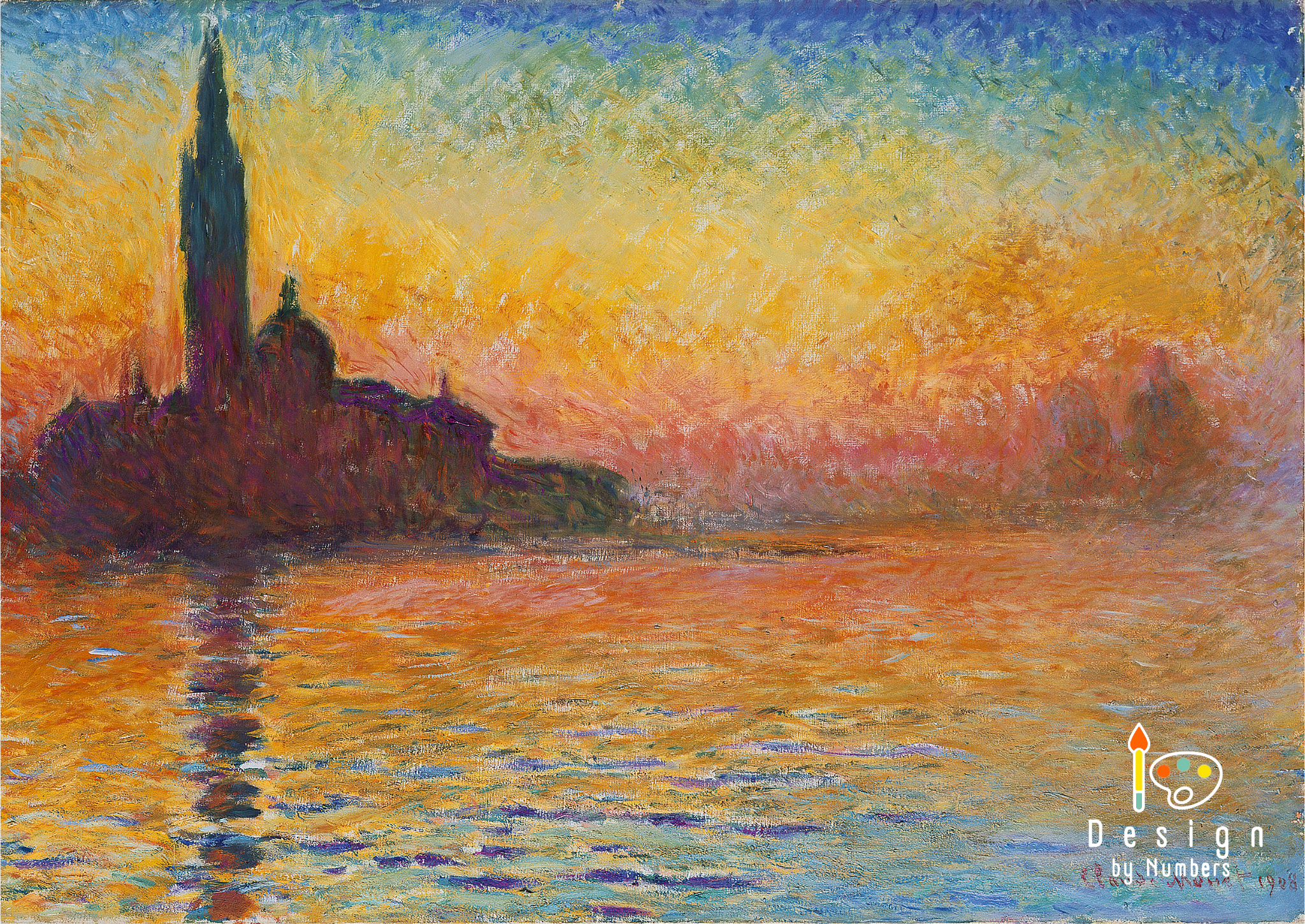 Maggiore at Dusk - Claude Monet - Paint by Numbers