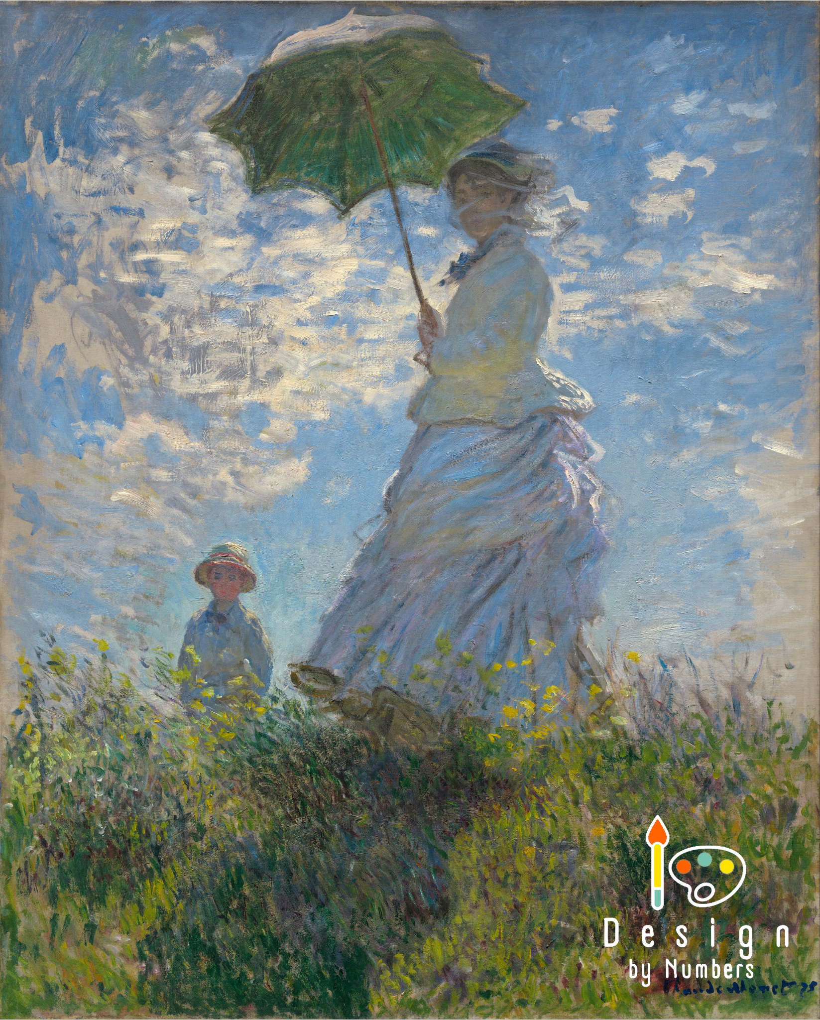 The Walk: Woman with a Parasol- Claude Monet- Paint by Numbers