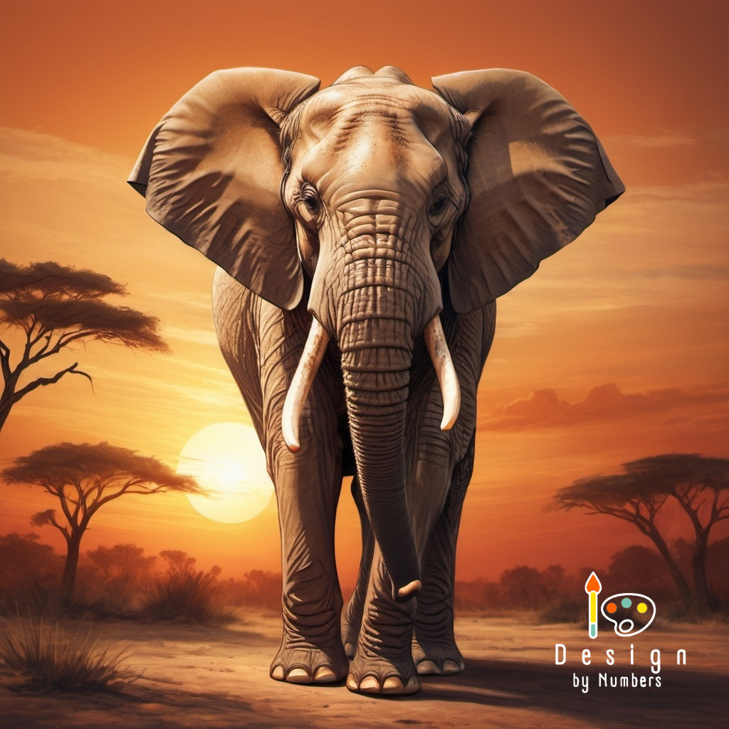 Elephant in Savannah- Paint By Numbers
