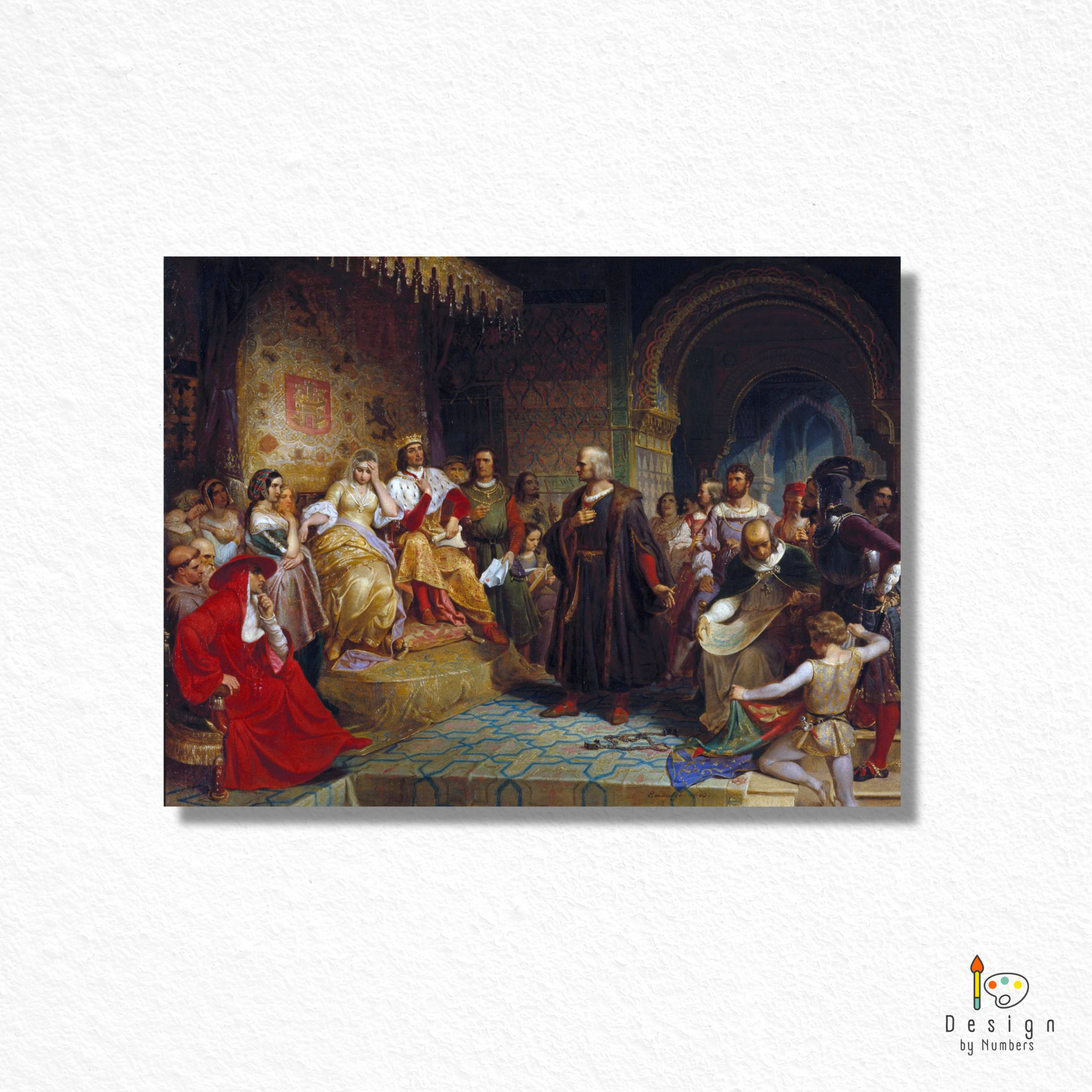 Columbus Before the Queen - Emanuel Leutze - Paint by Numbers