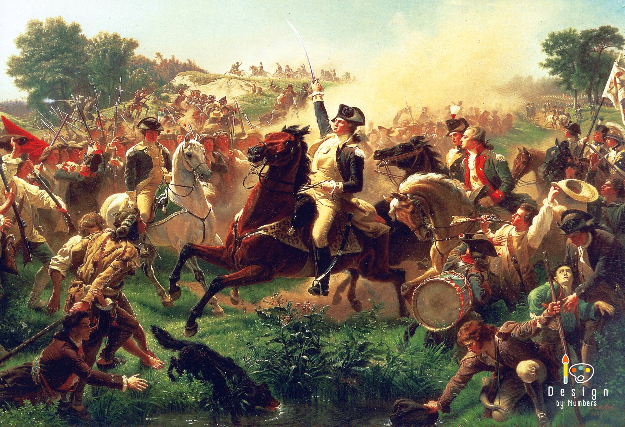 Washington Rallying the Troops - Emanuel Leutze - Paint by Numbers