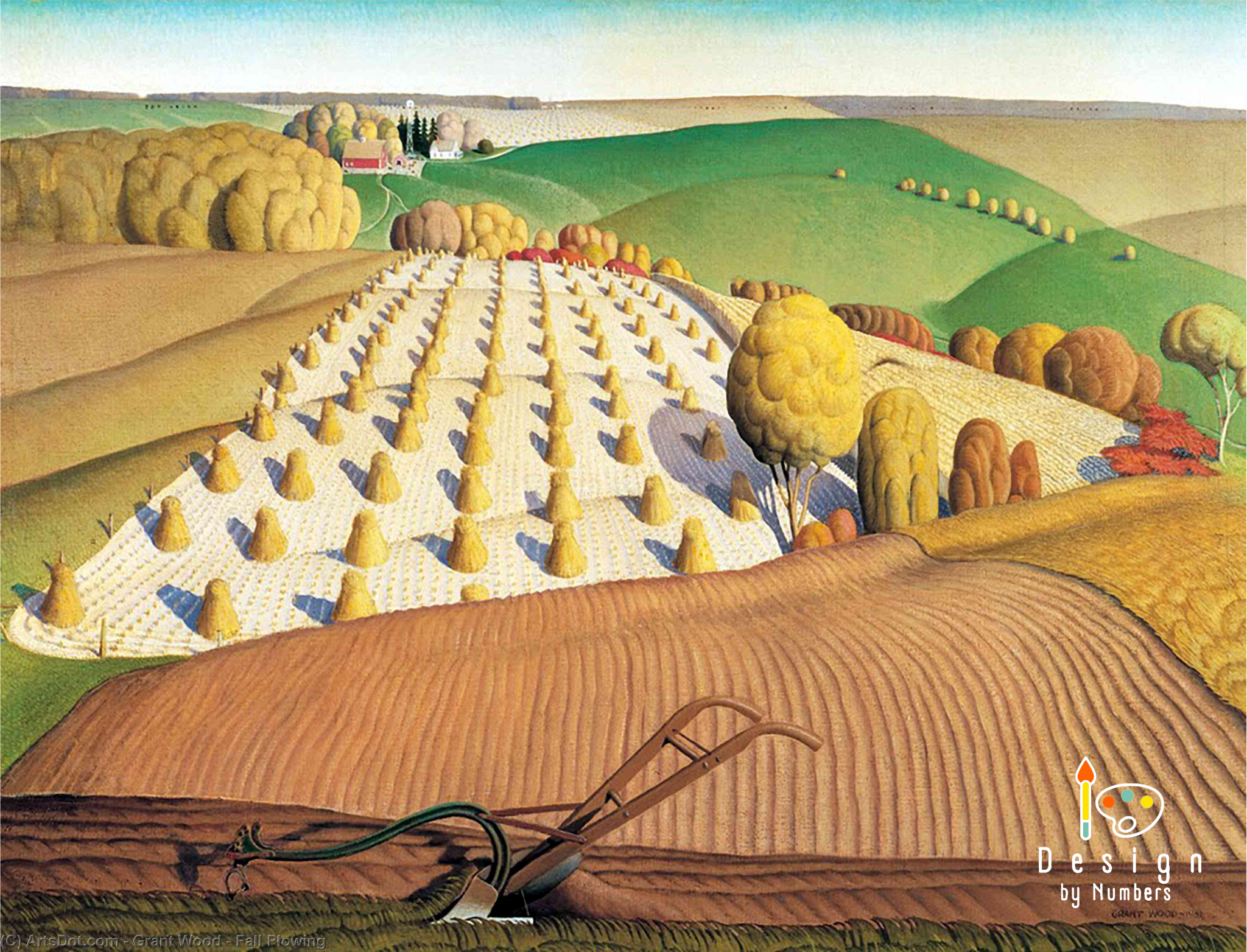 Fall Plowing- Grant Wood- Paint by Numbers