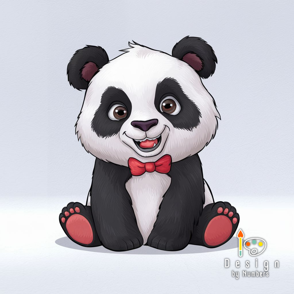 Friendly Panda- Paint by Numbers