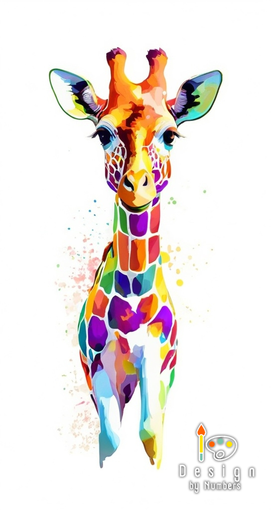 Giraffe Watercolor - Paint by Numbers