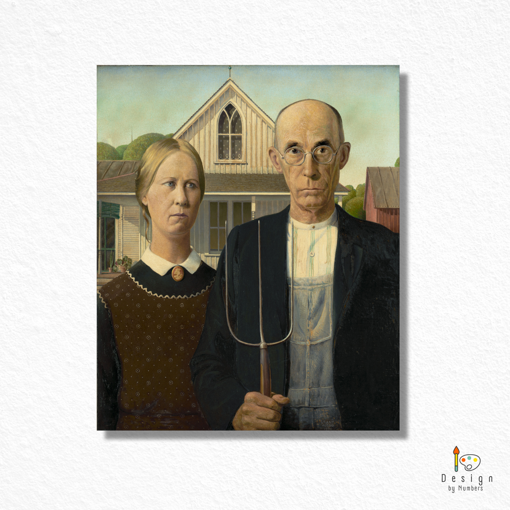 American Gothic - Grant Wood - Paint by Numbers