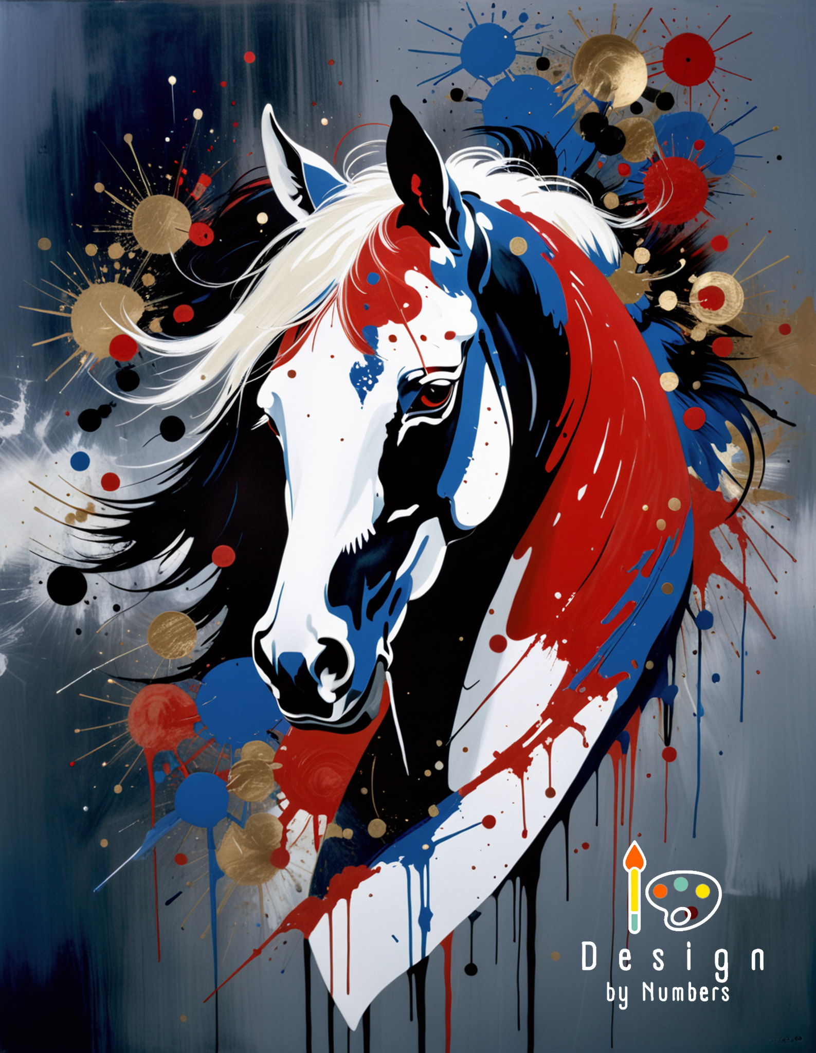 Modern Horse- Paint By Numbers