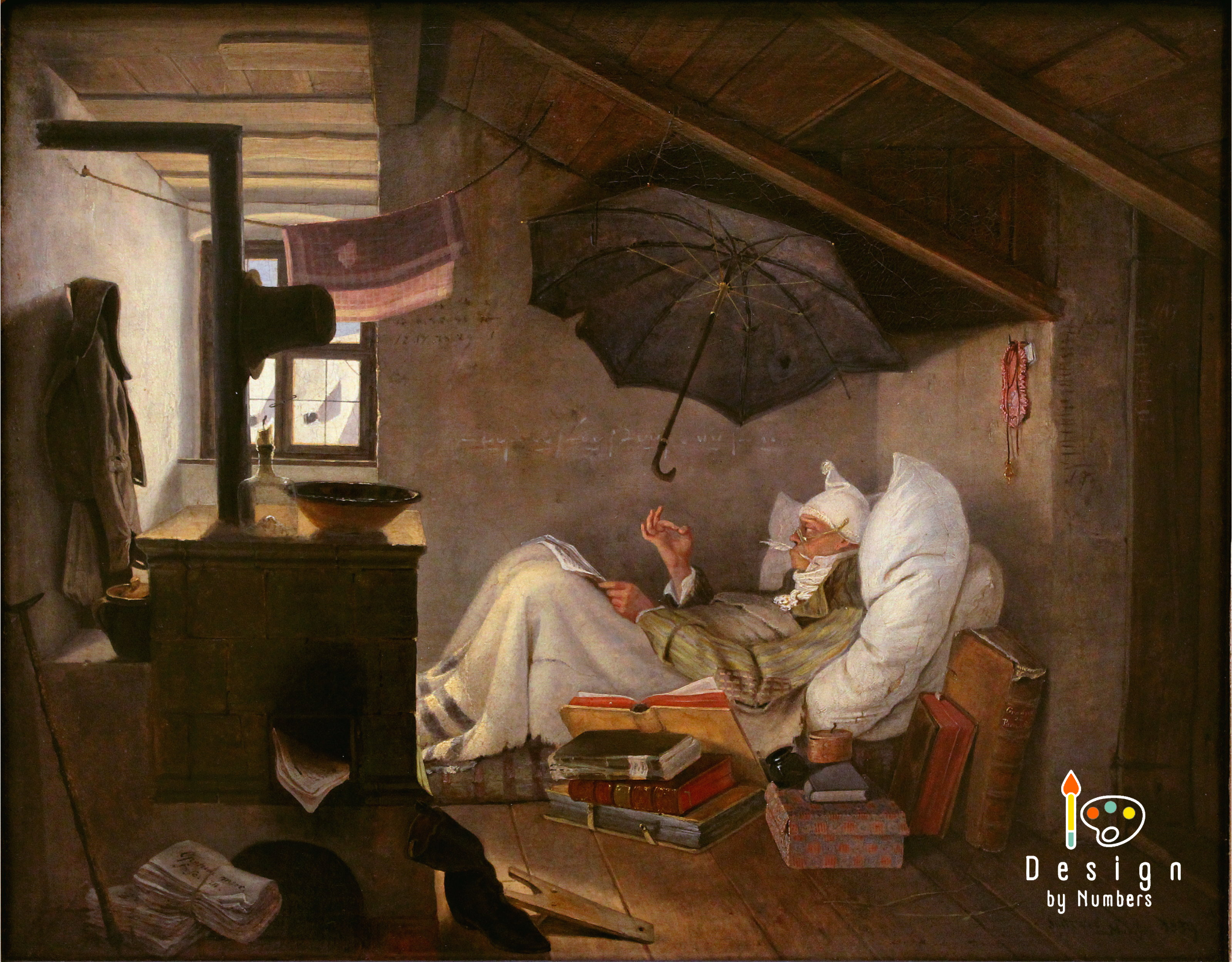 The Poor Poet- Carl Spitzweg- Paint by Numbers