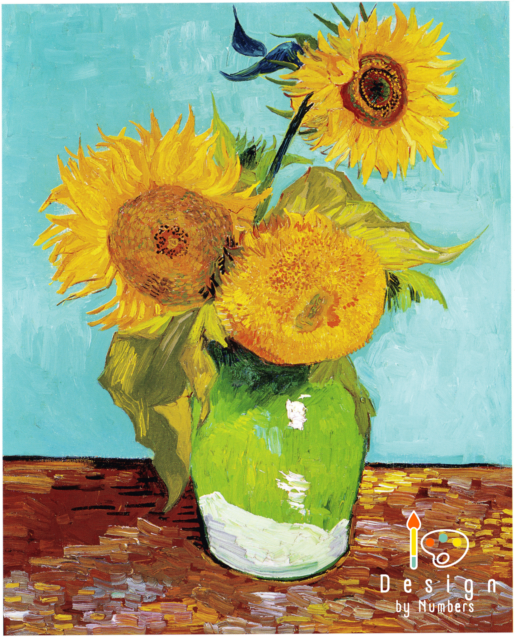 Three Sunflowers in a Vase- Vincent van Gogh- Paint by Numbers
