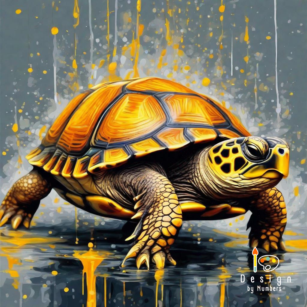 Turtle in the Rain- Paint By Numbers