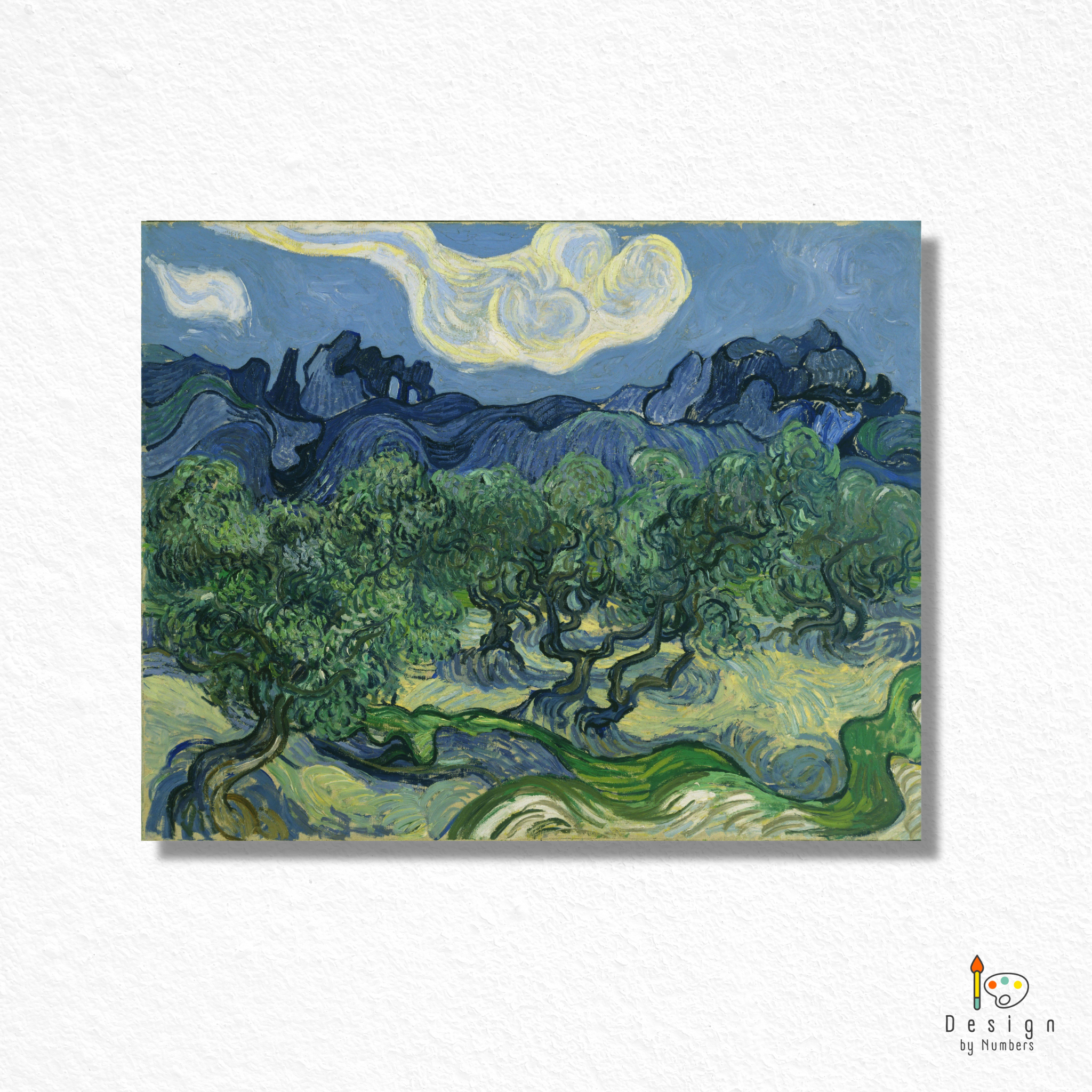 Olive Trees With The Alpilles In The Background - Vincent van Gogh - Paint by Numbers