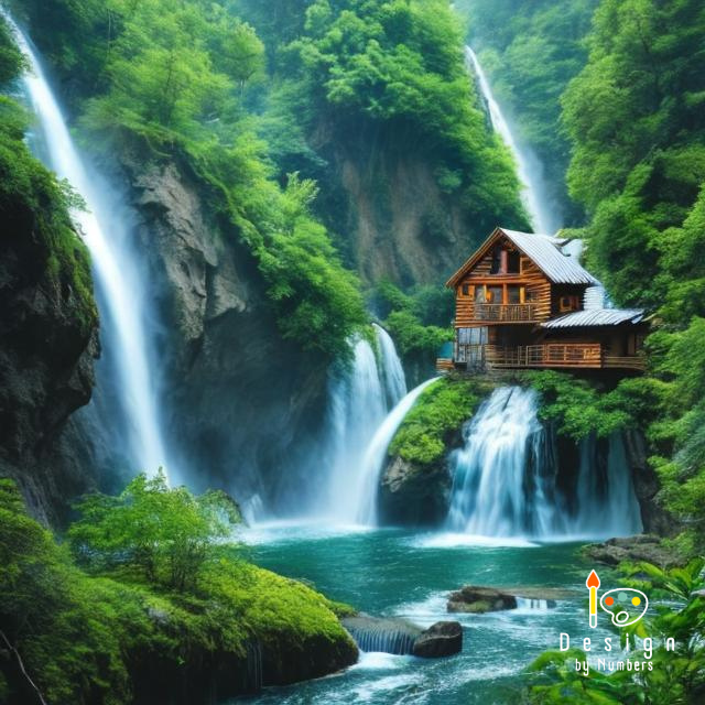 Waterfall Retreat- Paint By Numbers