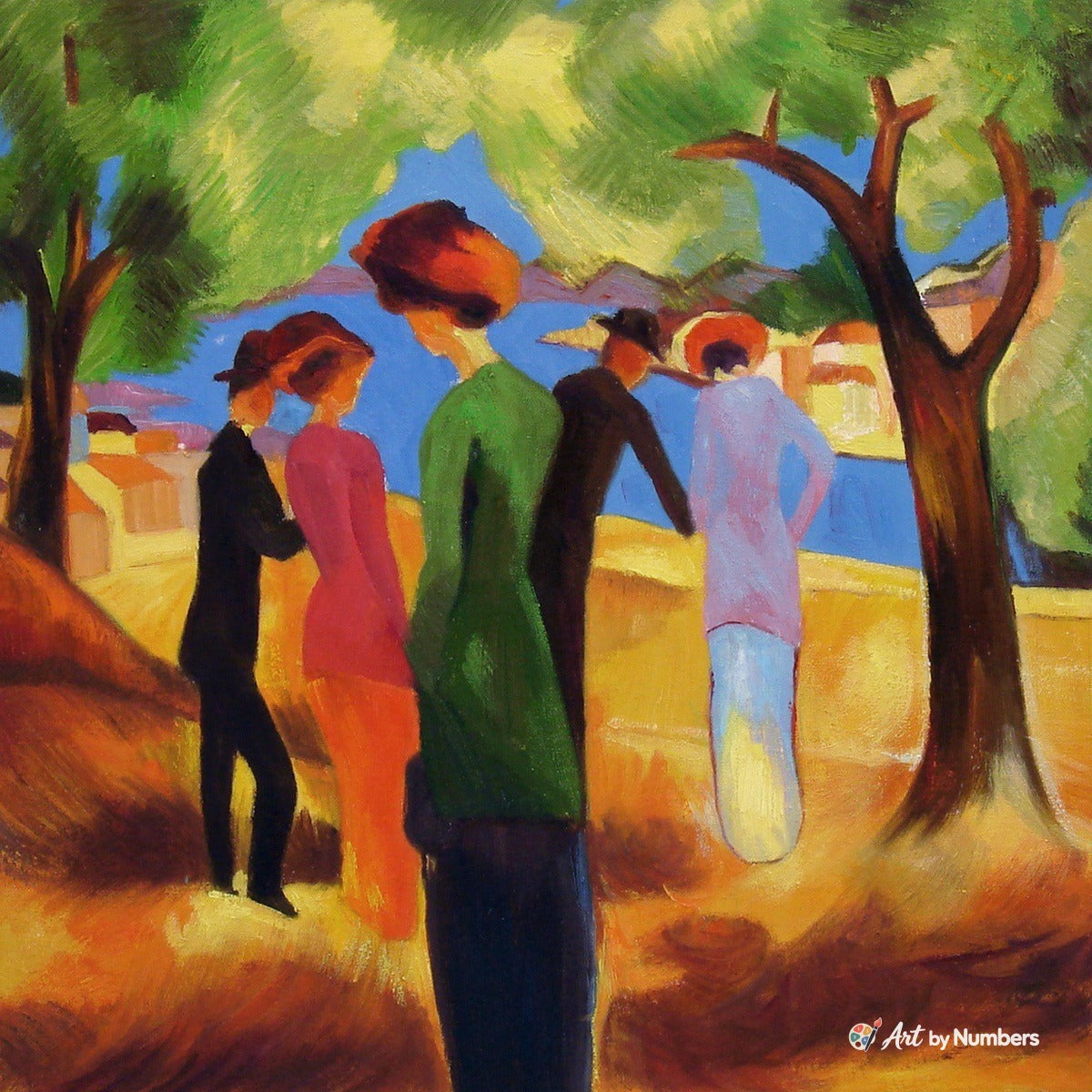 Woman in a Green Jacket - August Macke - Paint by Numbers · image 2