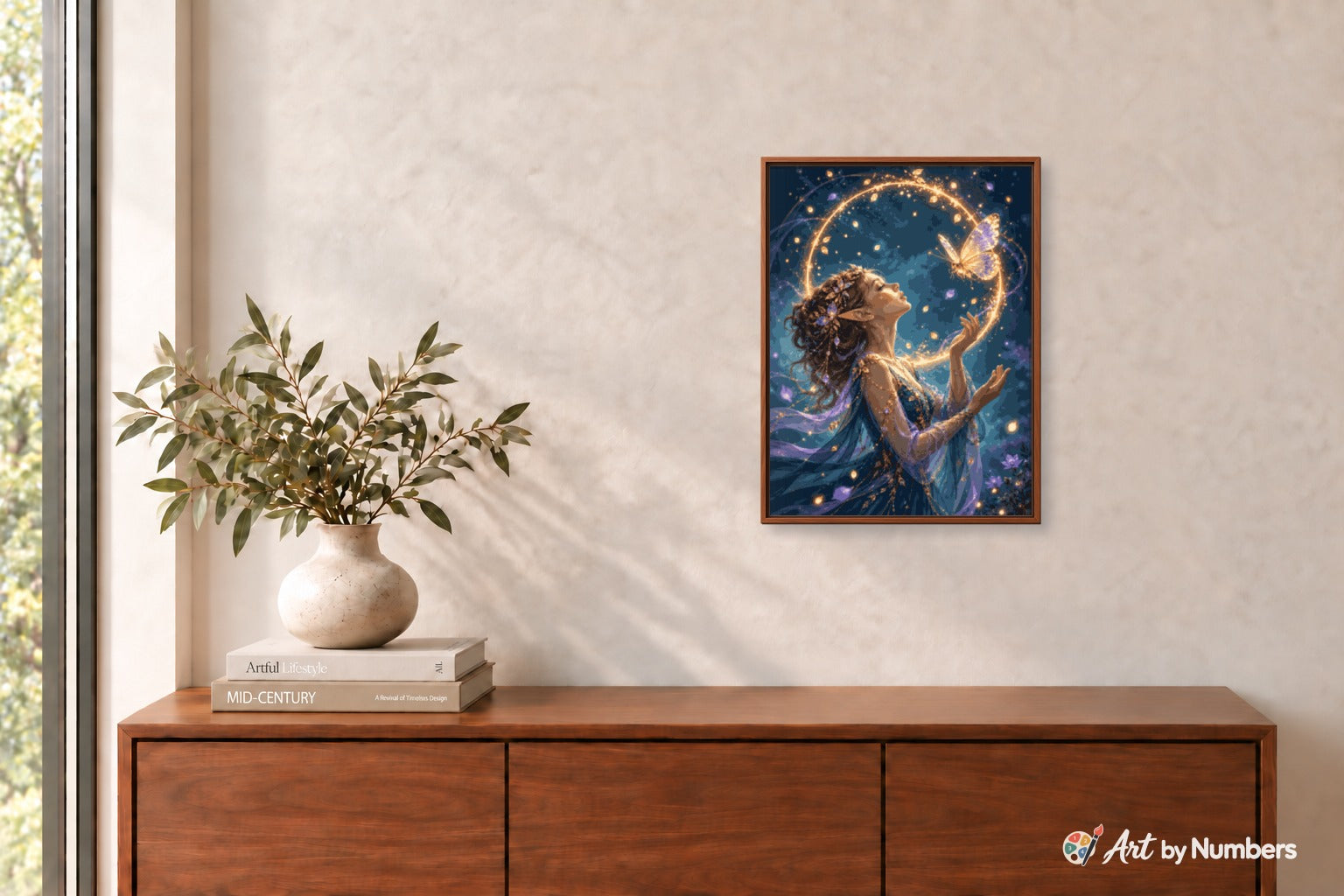 Fantasy Fairy Elf with Enchanted Butterfly - Paint by Numbers · image 3