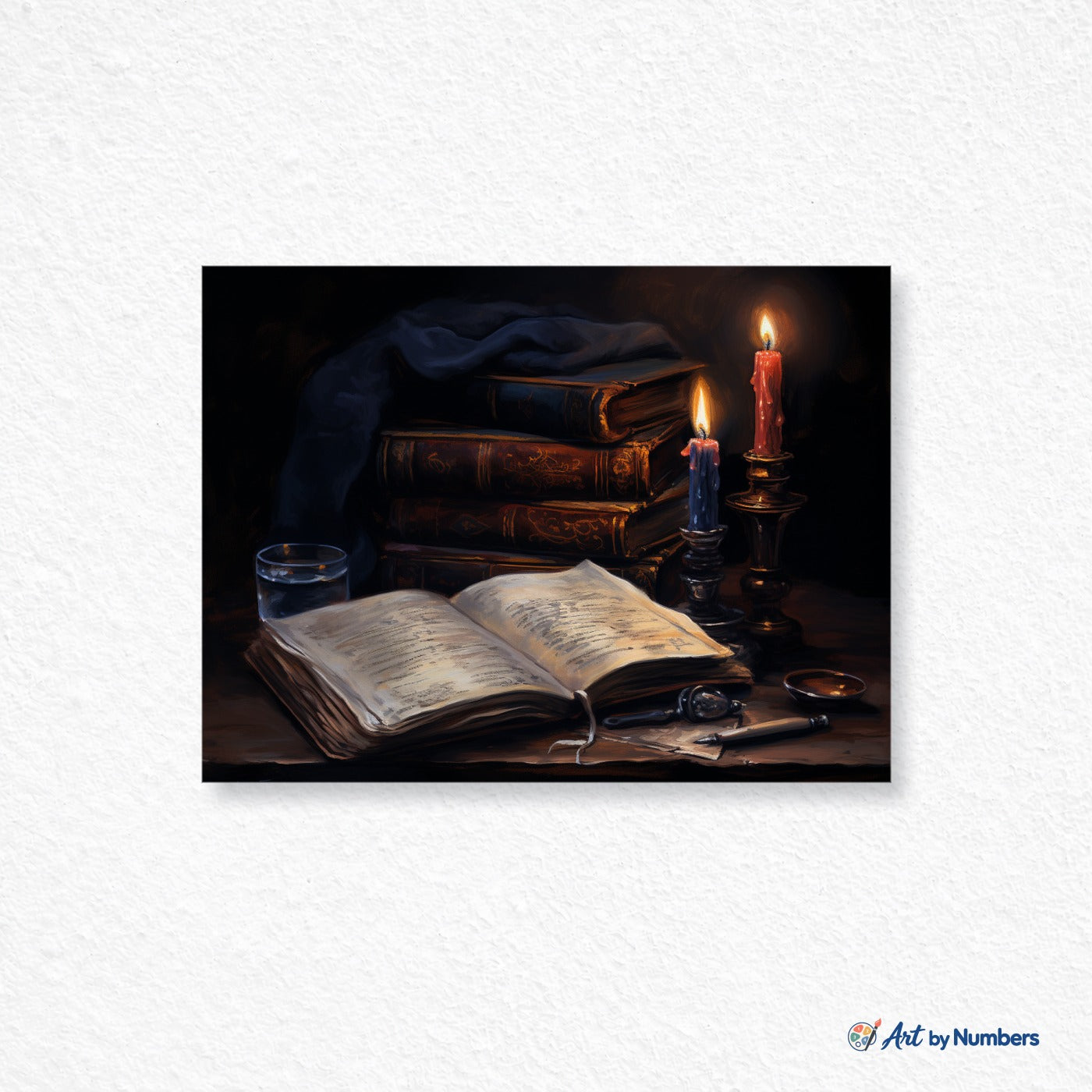 Still Life with Books and Candles - Paint by Numbers · image 1