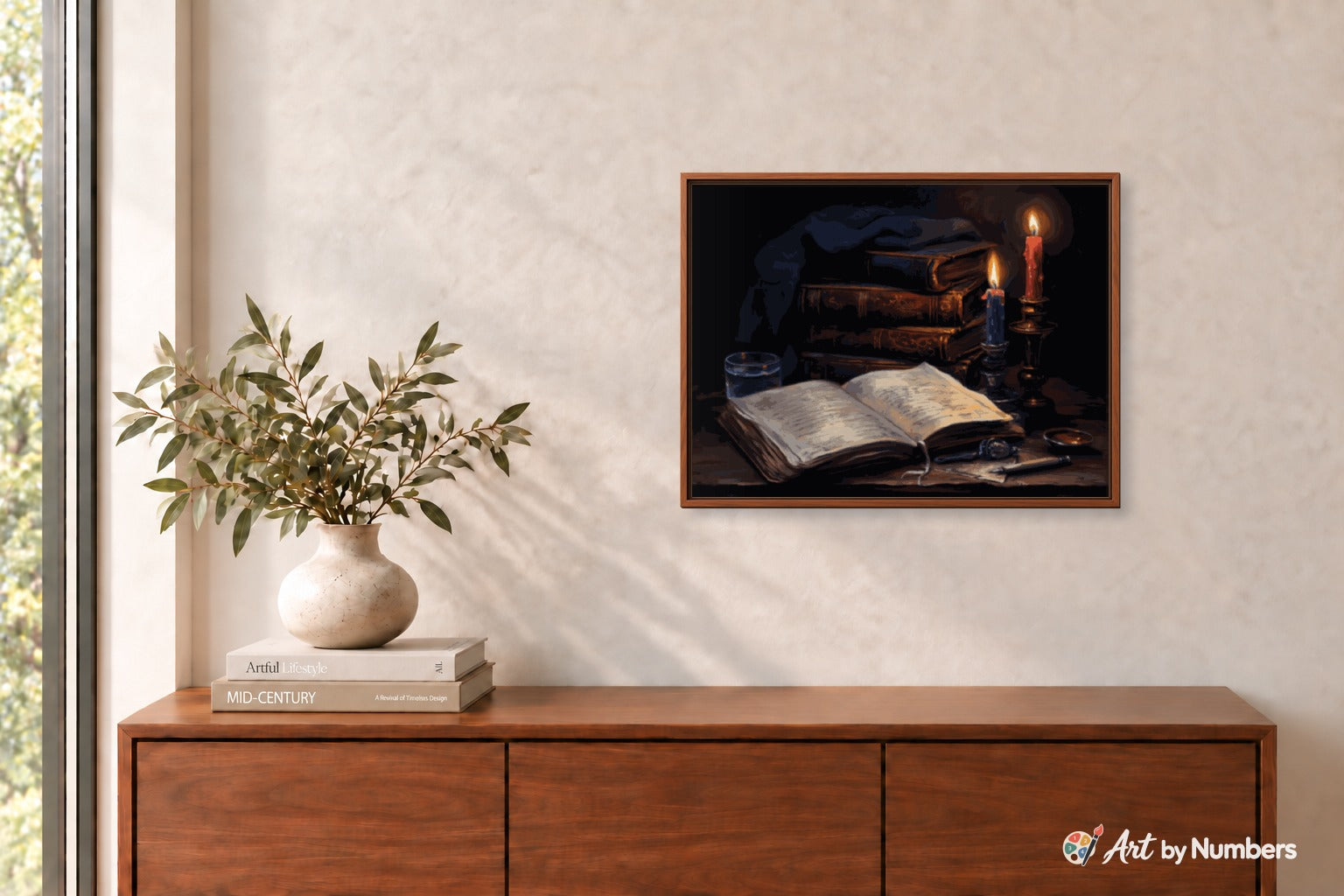 Still Life with Books and Candles - Paint by Numbers · image 3
