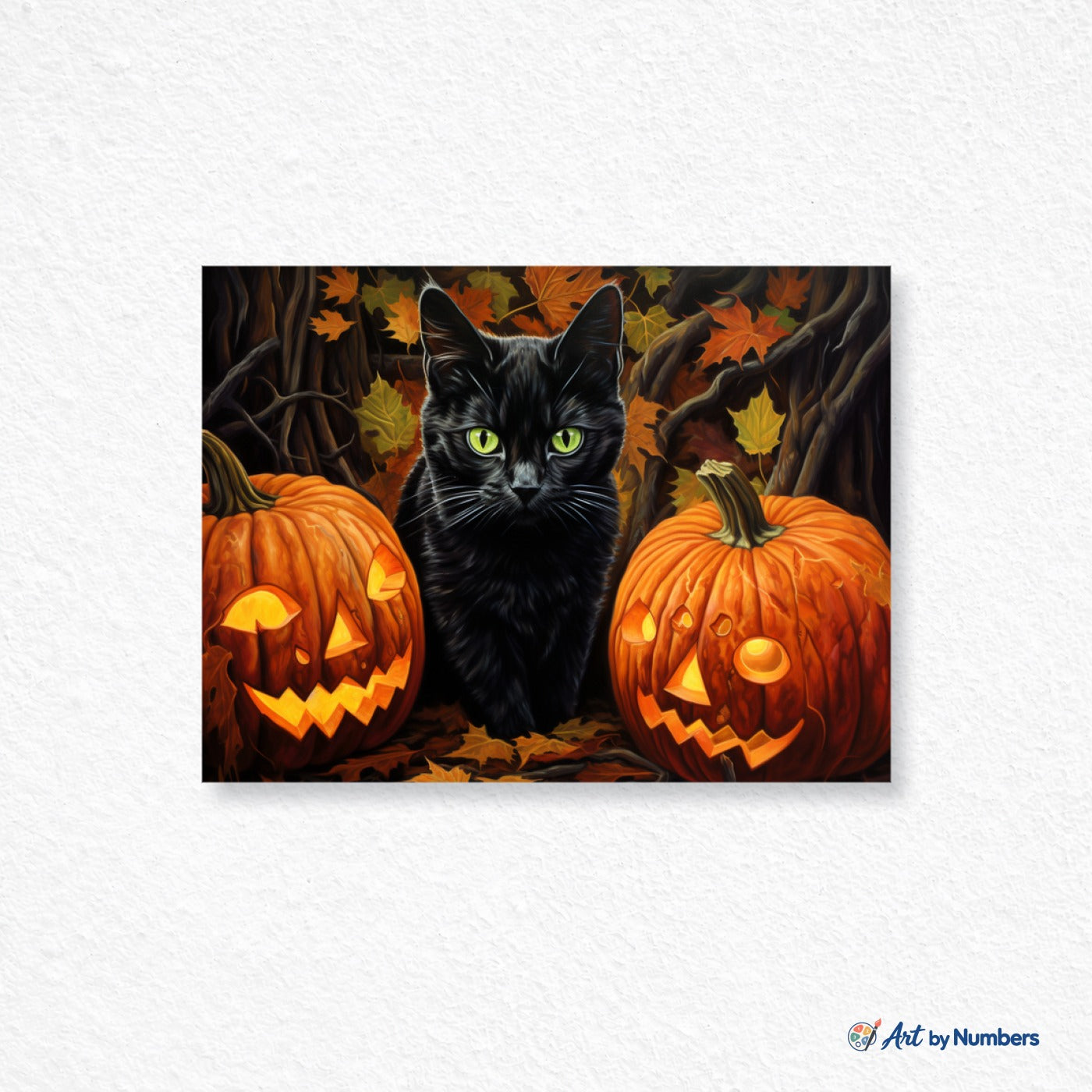 Black Cat and Jack-o'-lanterns - Paint by Numbers · image 1