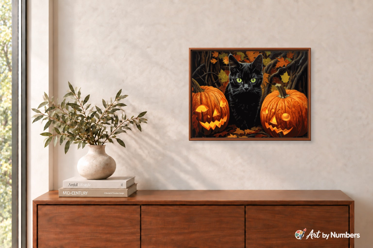Black Cat and Jack-o'-lanterns - Paint by Numbers · image 3