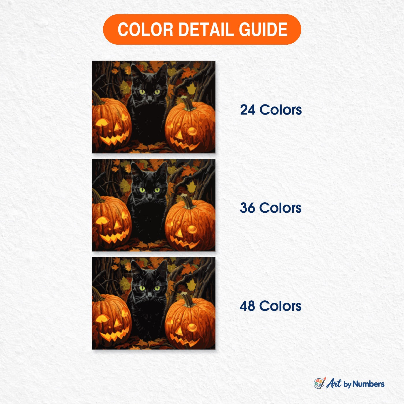 Black Cat and Jack-o'-lanterns - Paint by Numbers · image 4