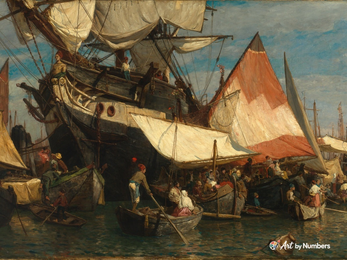 Regatta in Venedig - Gustav Schönleber - Paint by Numbers · image 2