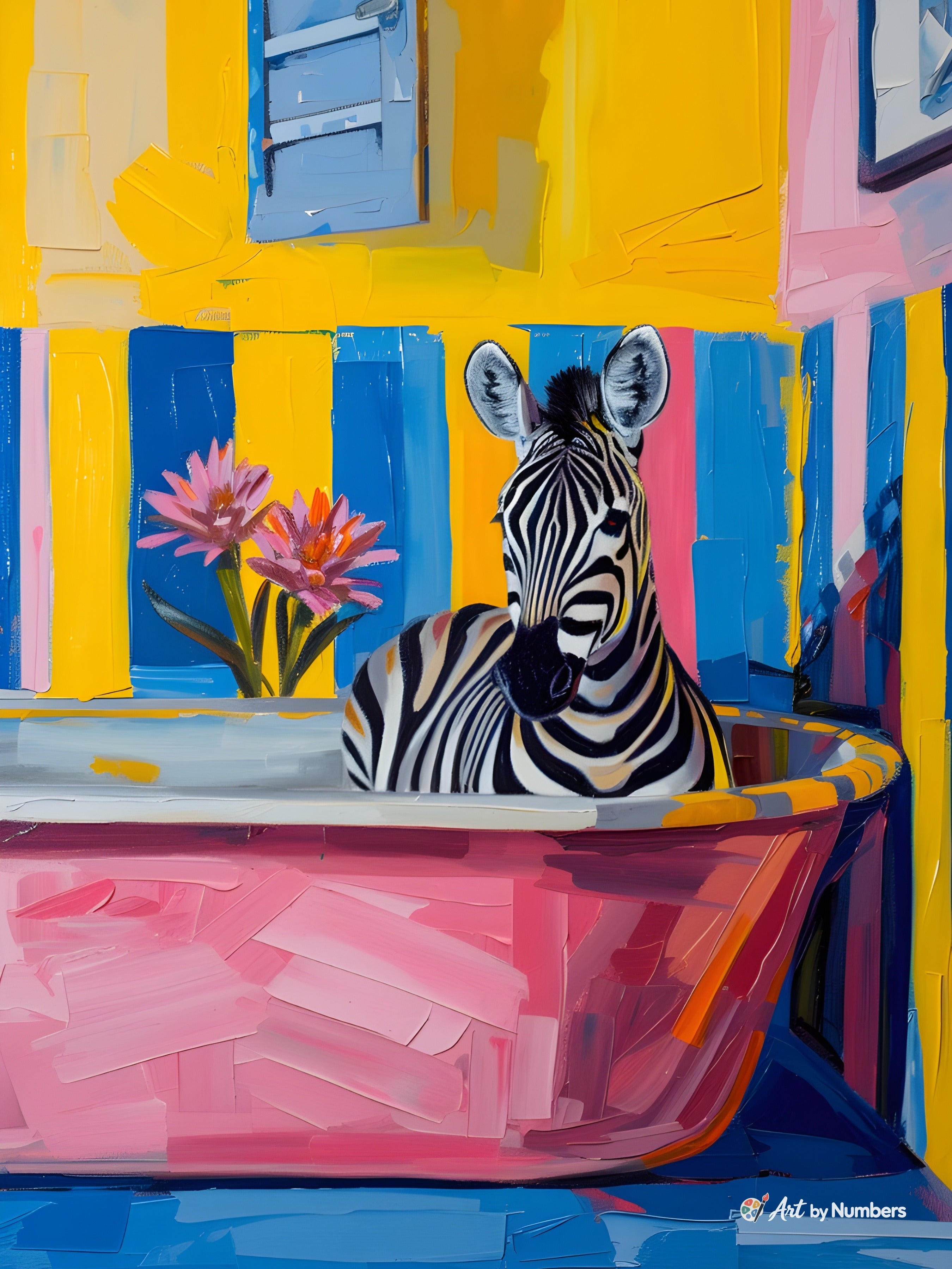 Zebra in a Bathtub - Paint by Numbers · image 2