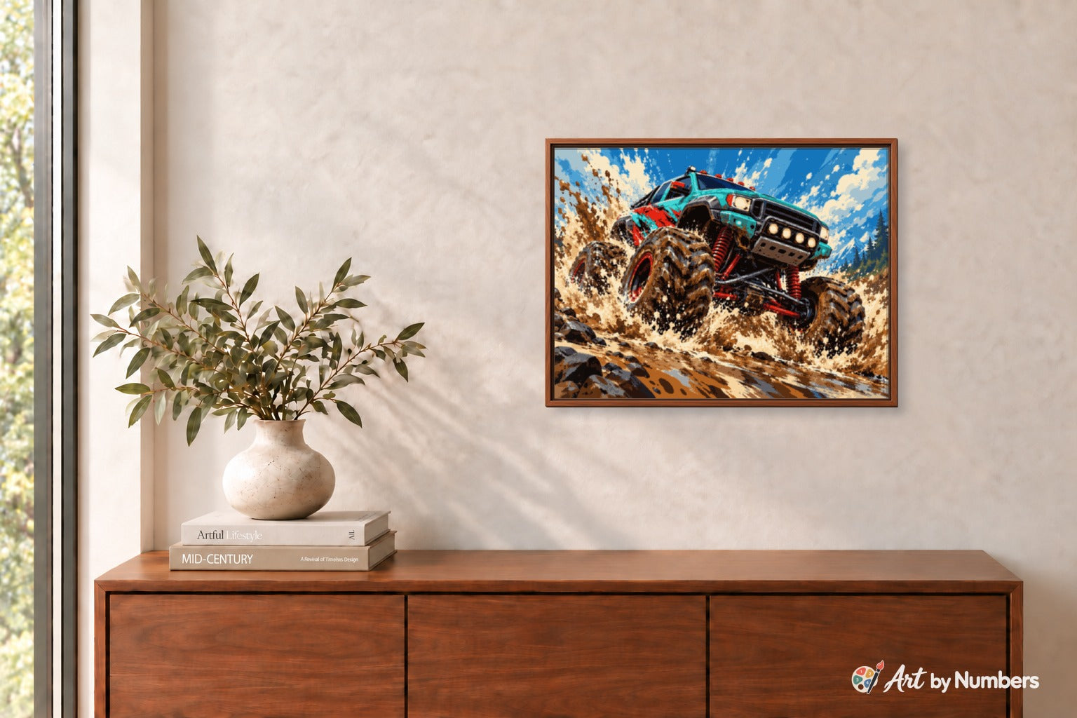 Teal Monster Truck Mud Splash - Paint by Numbers · image 3