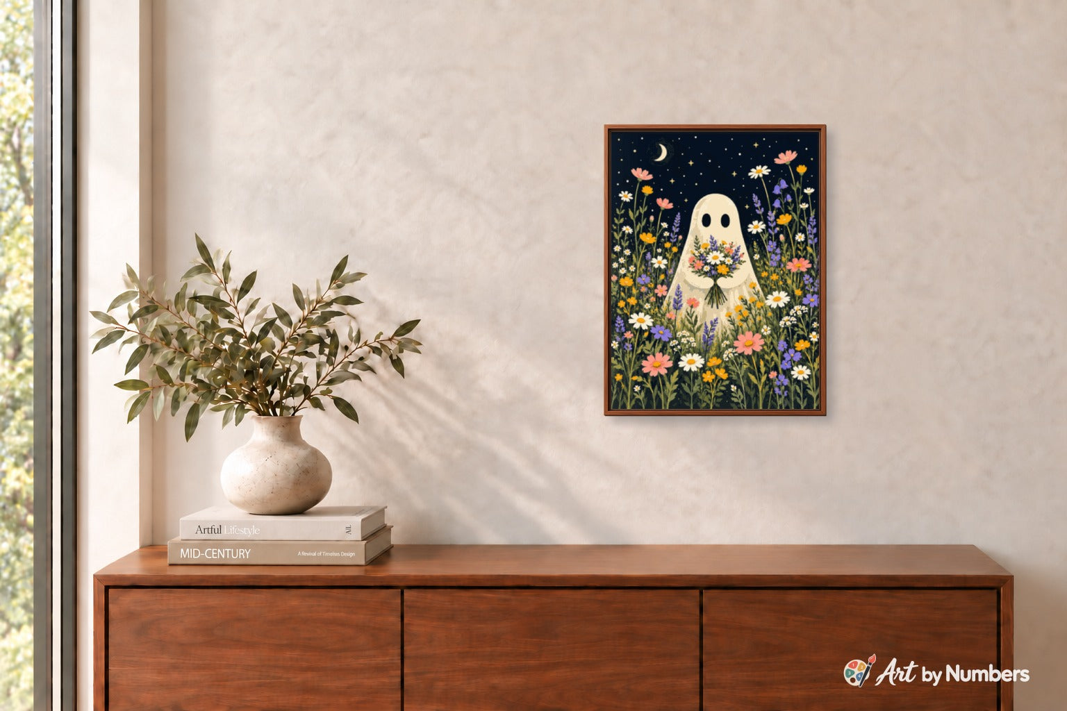 Moonlit Ghost in a Wildflower Meadow - Paint by Numbers · image 3