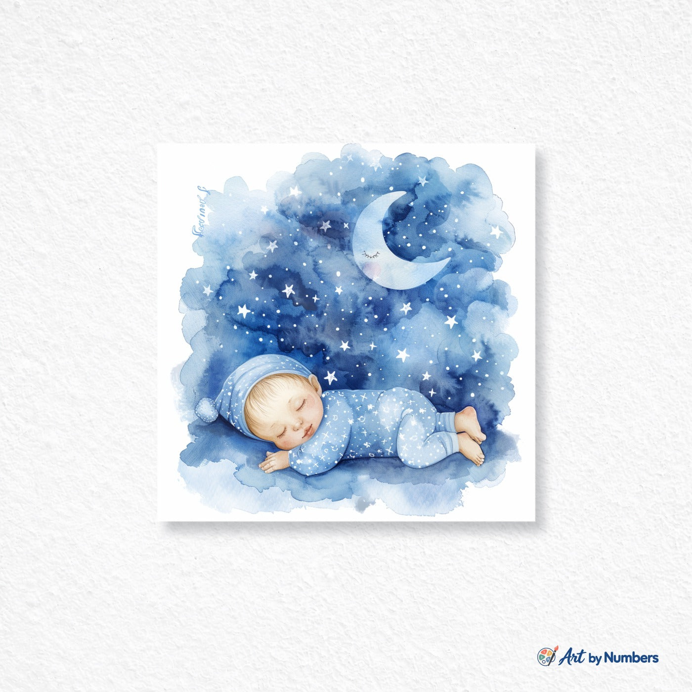 Sleeping Baby in the Moonlight - Paint by Numbers · image 1