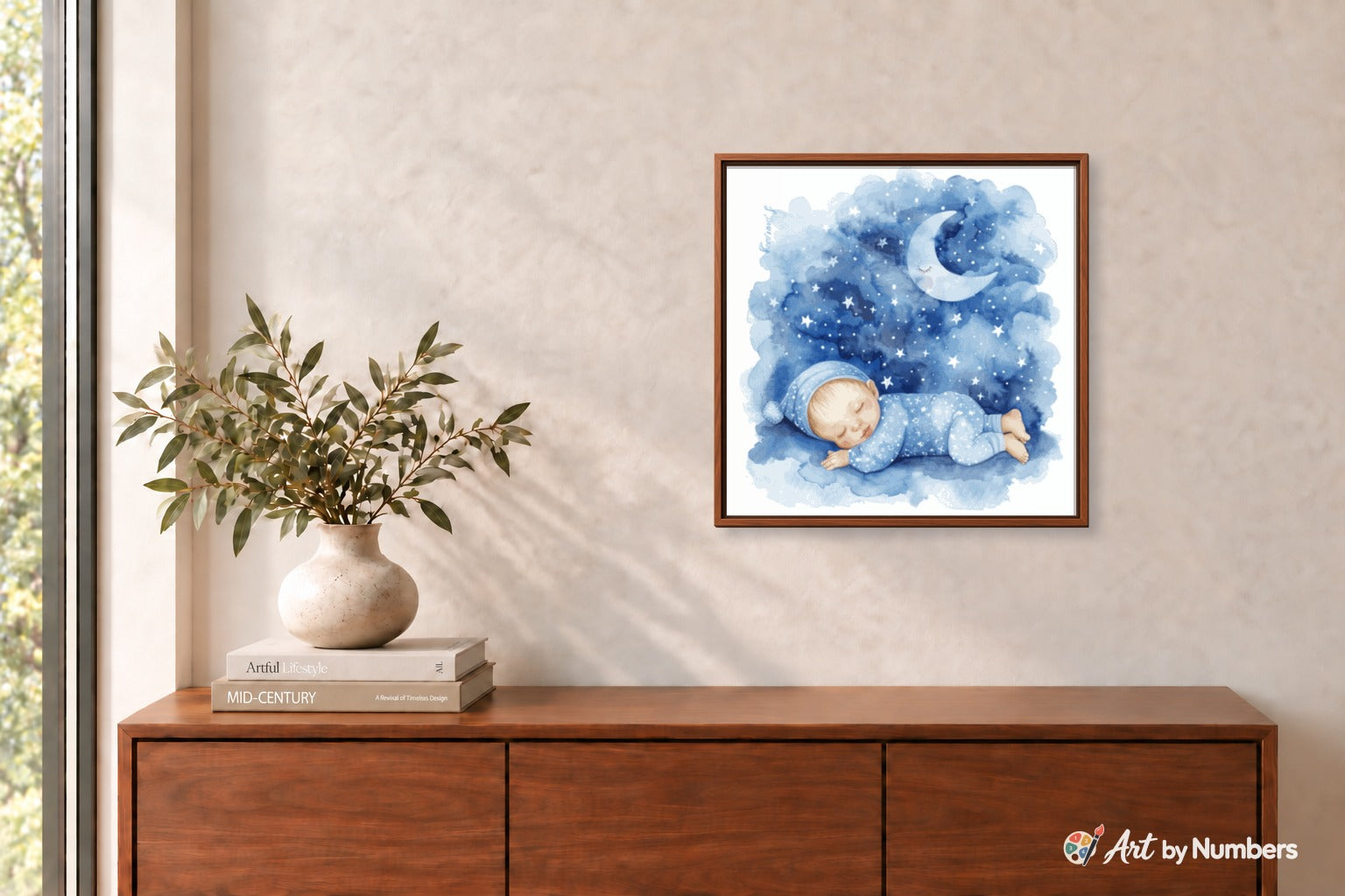 Sleeping Baby in the Moonlight - Paint by Numbers · image 3