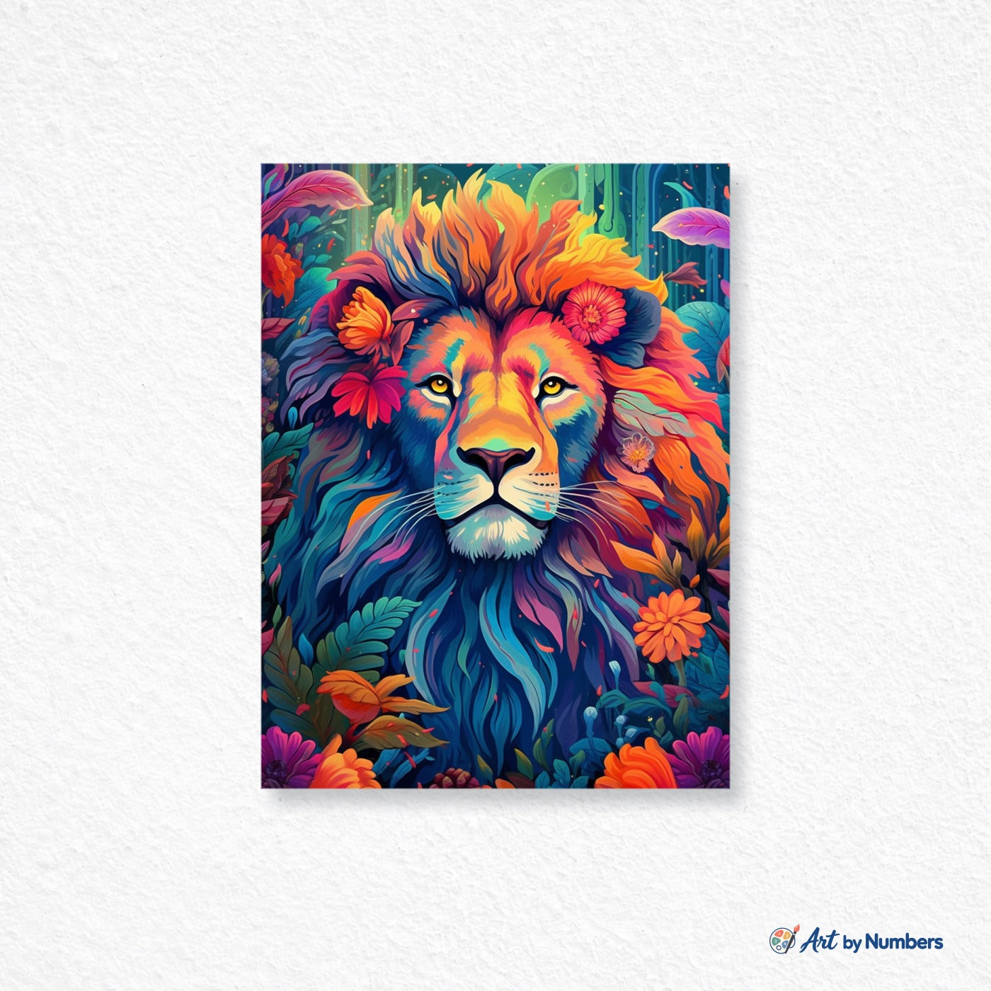 Lion with Flowers - Paint by Numbers · image 1