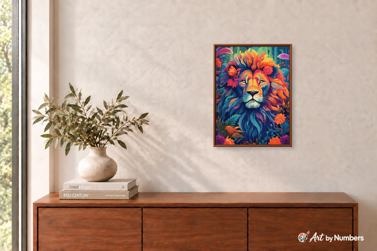 Lion with Flowers - Paint by Numbers · image 3