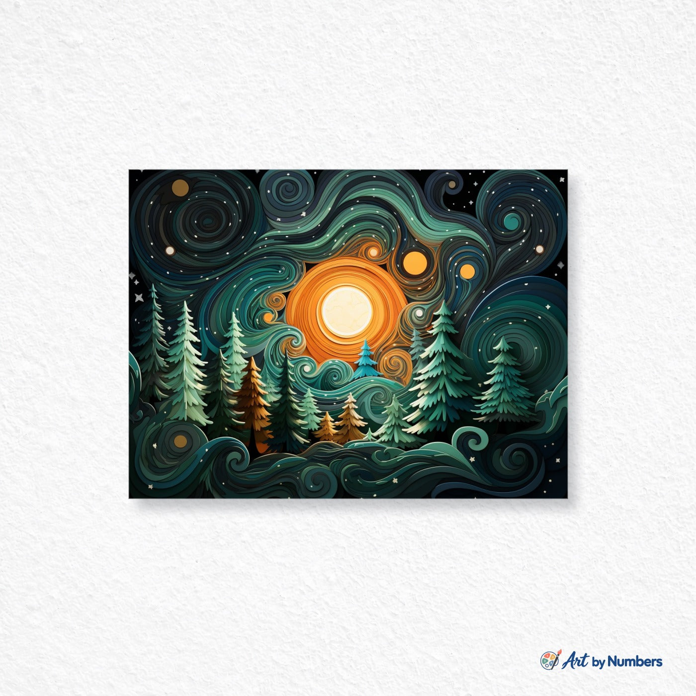 Swirling Forest Night - Paint by Numbers · image 1