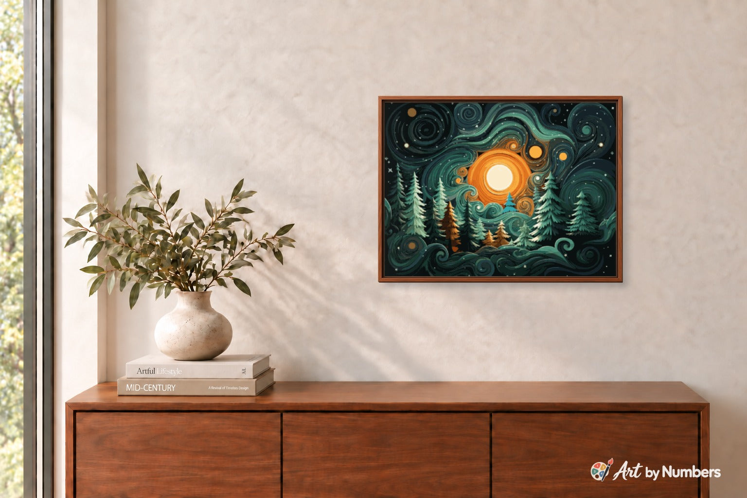 Swirling Forest Night - Paint by Numbers · image 3