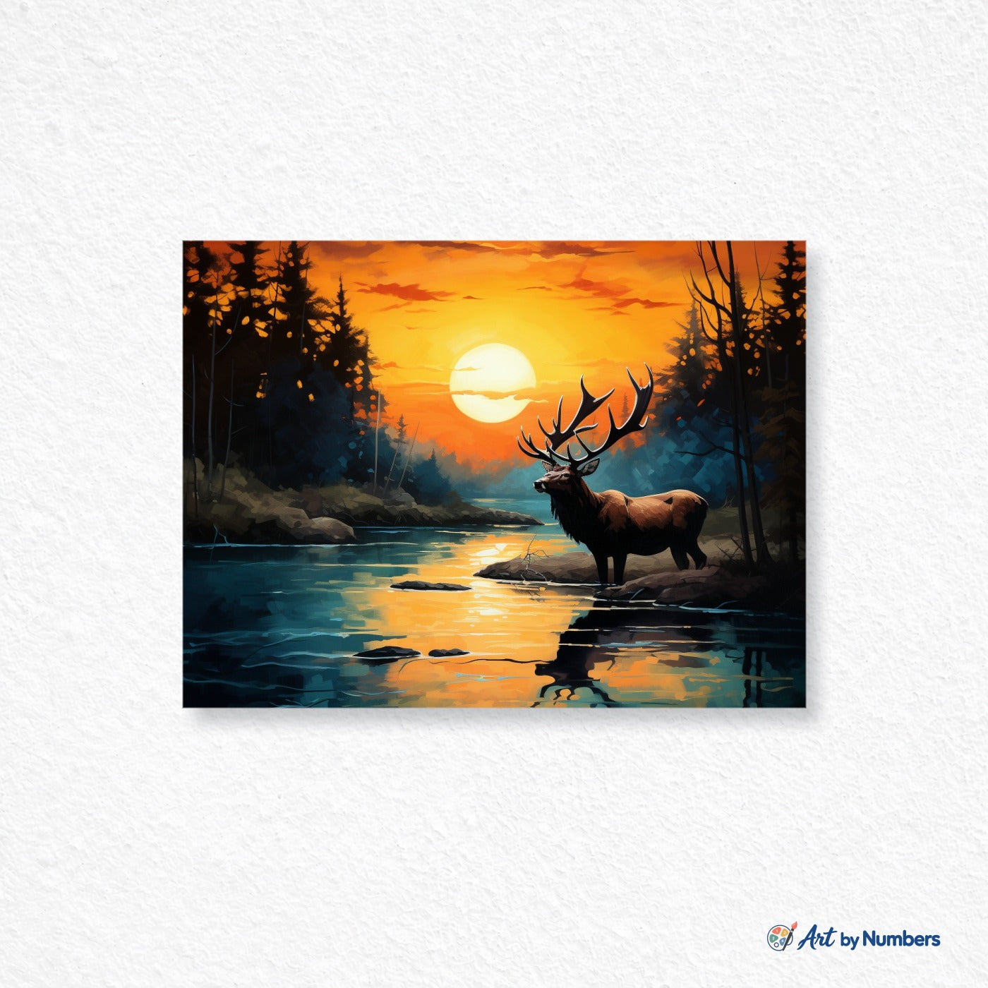 Stag at Sunset - Paint by Numbers · image 1