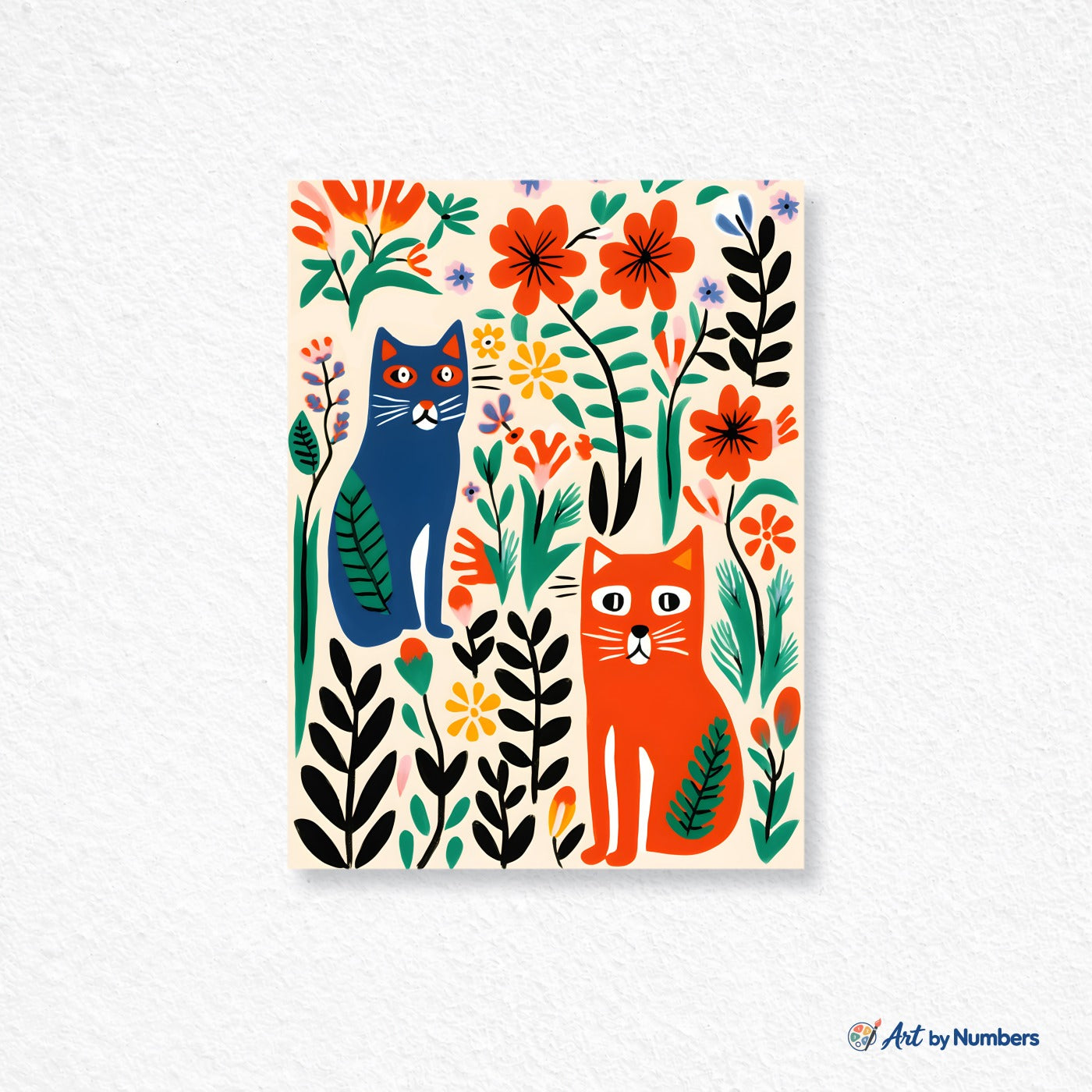Cats Among Flowers - Paint by Numbers · image 1