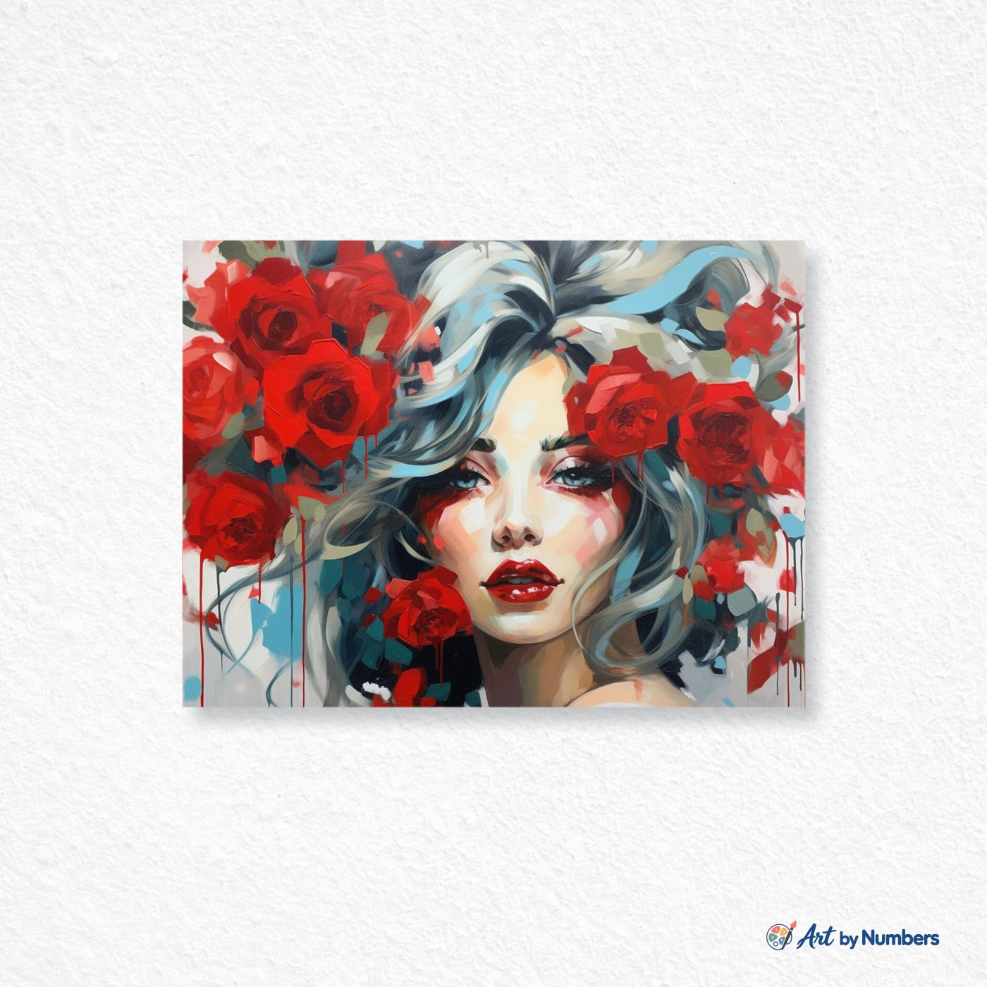 Woman with Red Roses - Paint by Numbers · image 1
