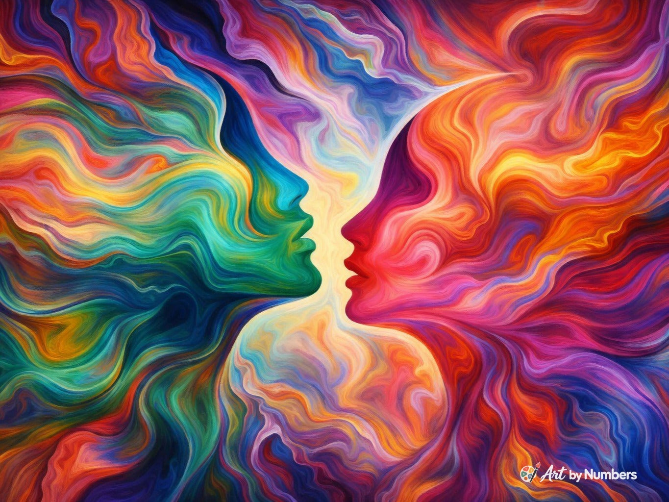 Vibrant Abstract Faces - Paint by Numbers · image 2