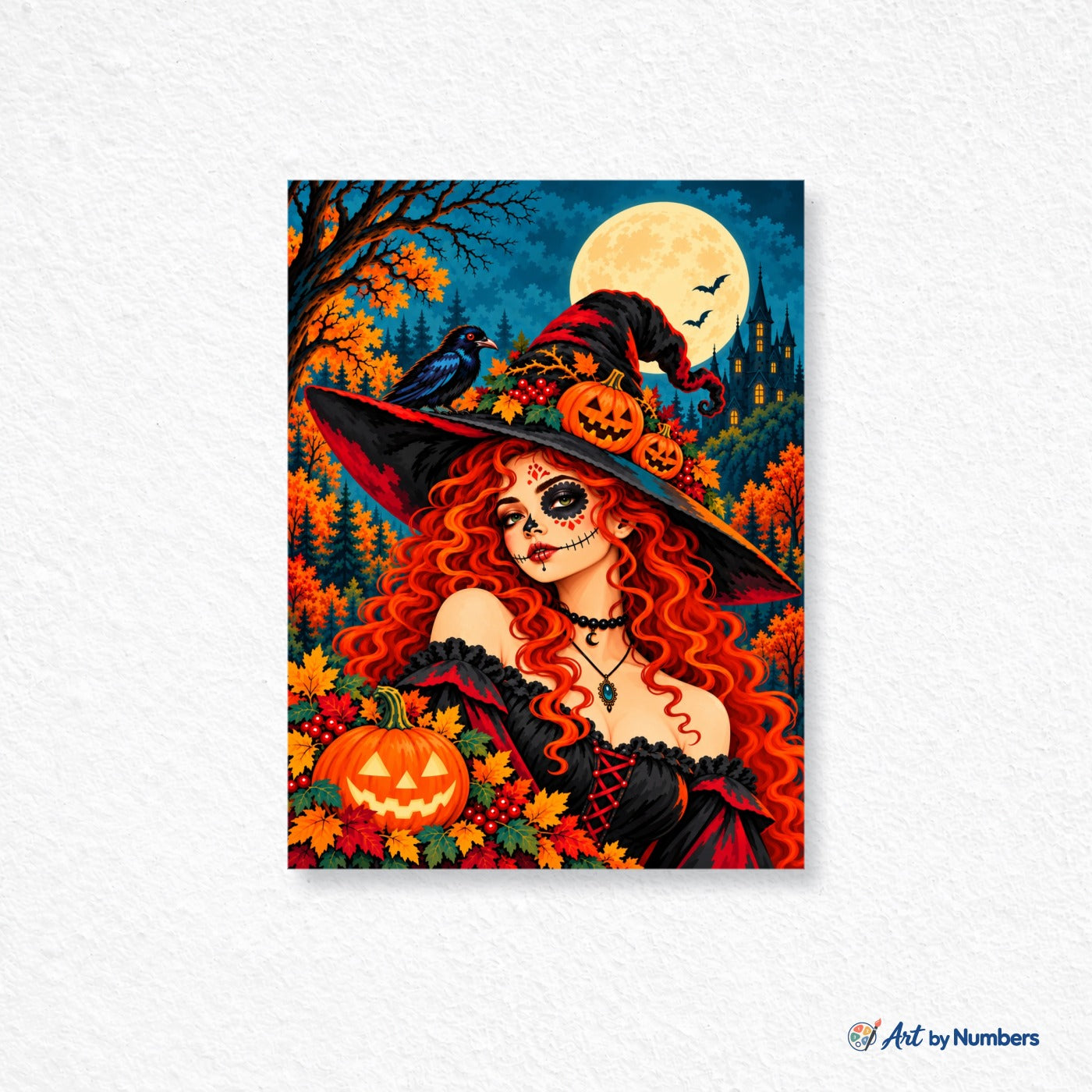 Moonlit Sugar Skull Witch - Paint by Numbers · image 1