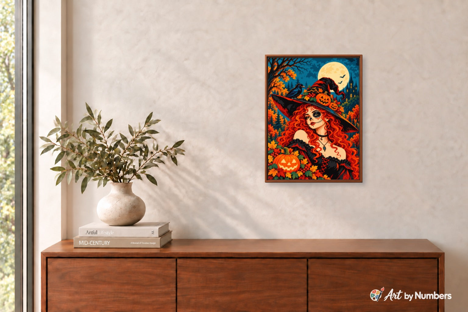 Moonlit Sugar Skull Witch - Paint by Numbers · image 3