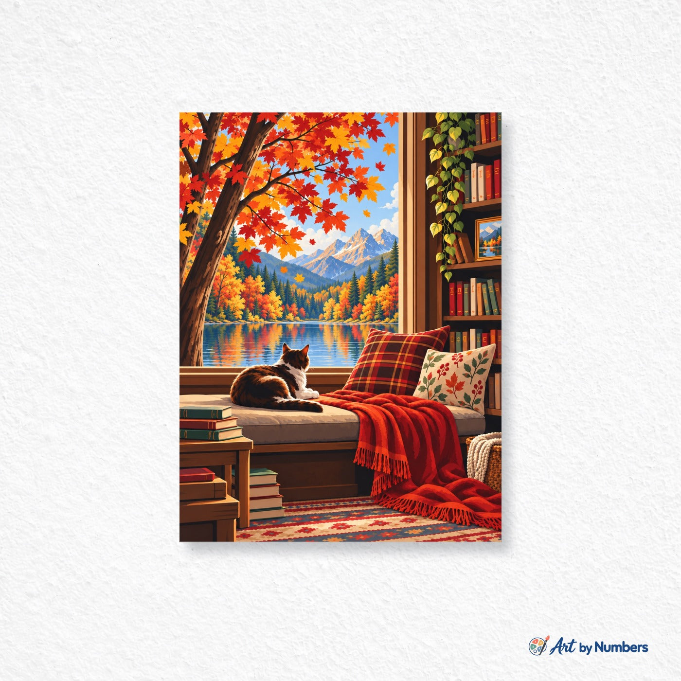 Cozy Autumn Lakeside Reading Nook - Paint by Numbers · image 1
