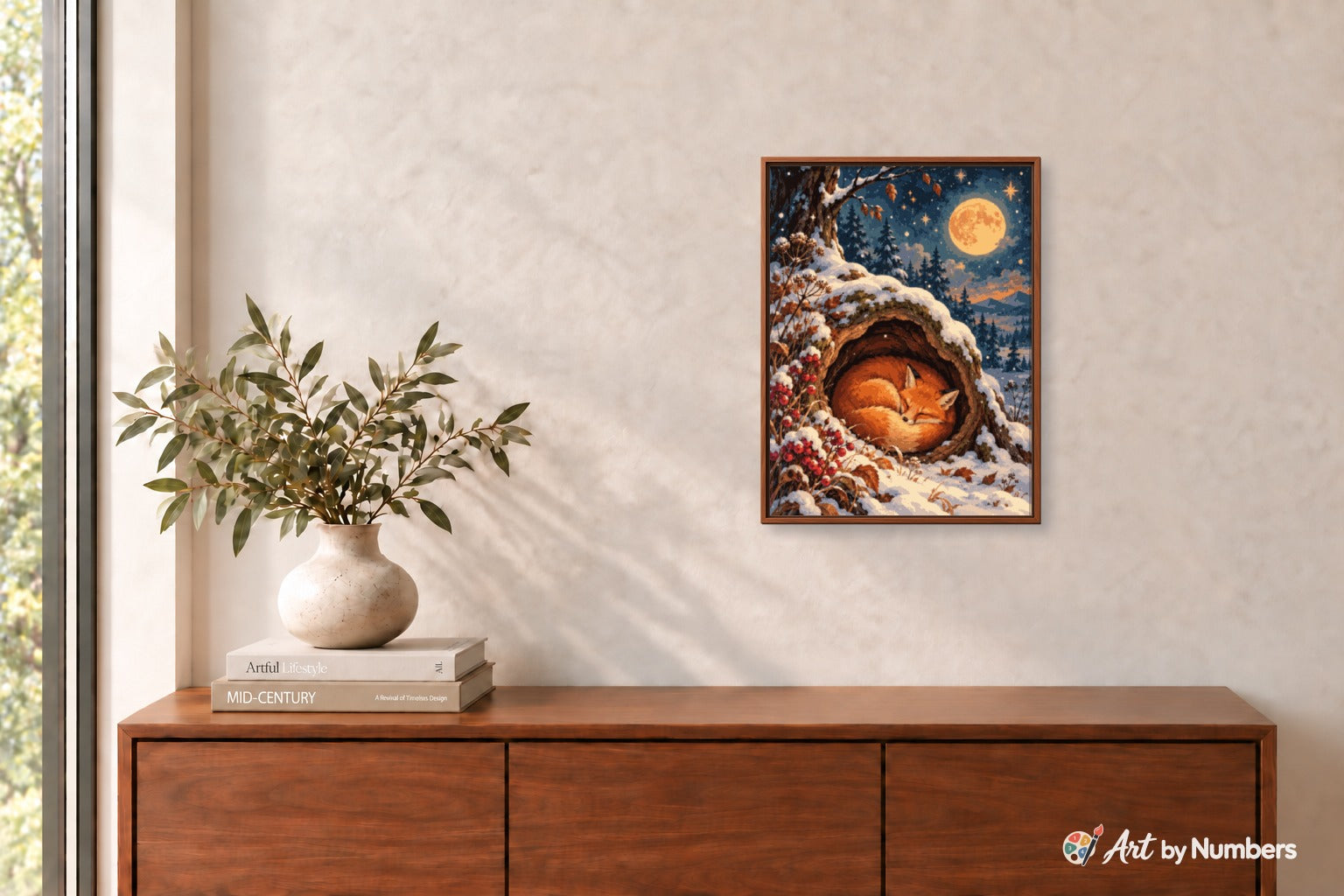 Sleeping Fox Beneath the Winter Moon - Paint by Numbers · image 3