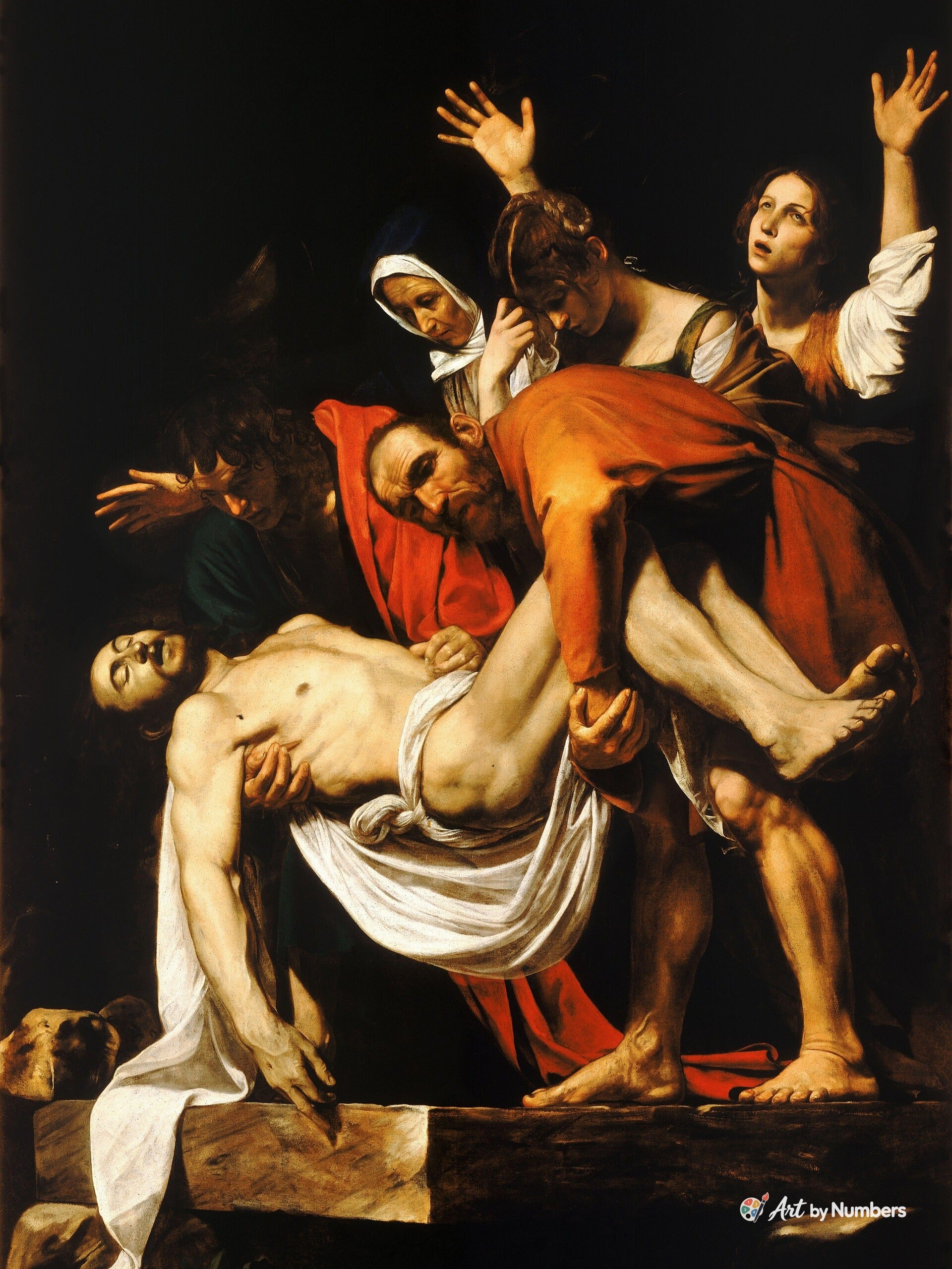 The Entombment of Christ - Caravaggio - Paint by Numbers · image 2
