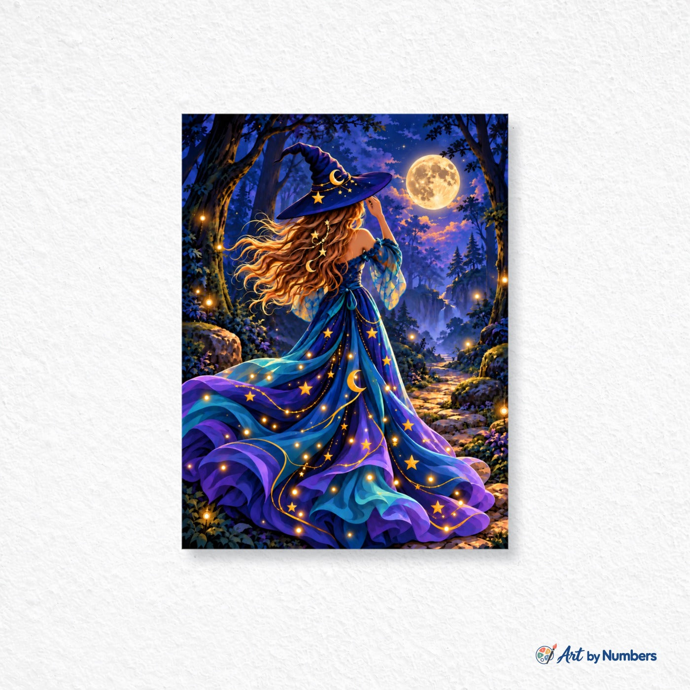 Moonlit Witch in the Enchanted Forest - Paint by Numbers · image 1