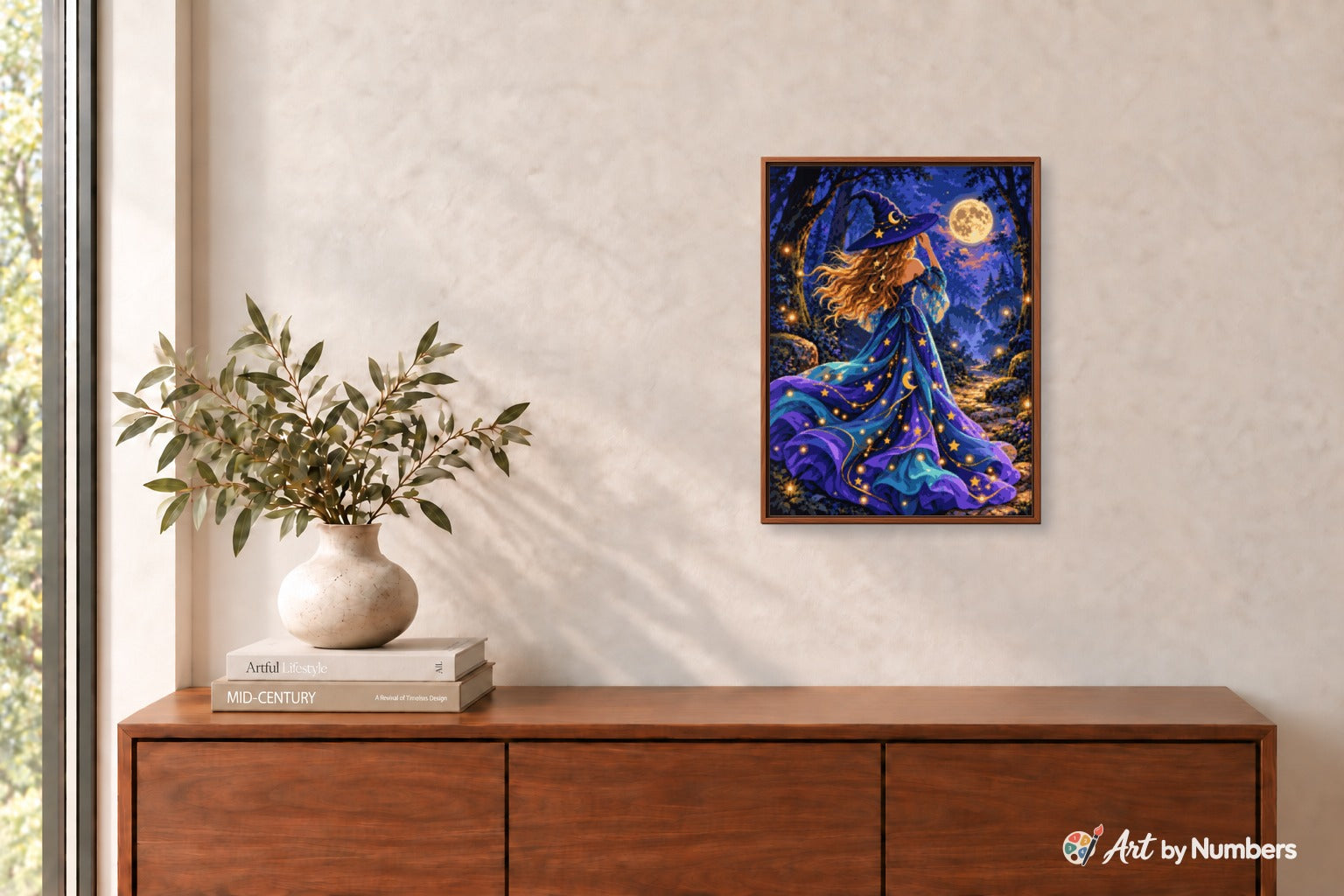 Moonlit Witch in the Enchanted Forest - Paint by Numbers · image 3