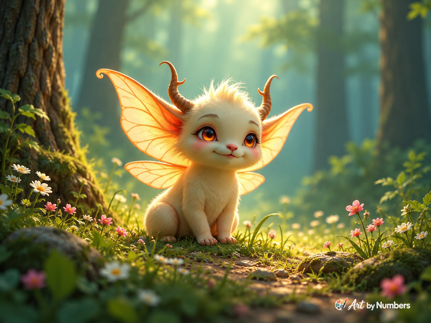 Cute Creature in Enchanted Forest - Paint by Numbers · image 2