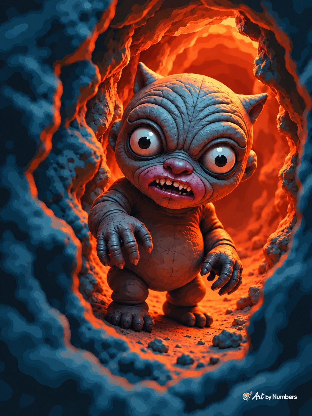 Creepy Cave Creature Close-Up - Paint by Numbers · image 2
